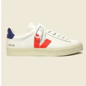 Veja Campo Sneaker in Extra White, Orange, & Fluo Cobalt sz EUR 43, 9.5